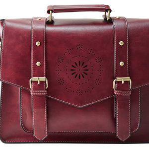 Ecosusi Women's PU Leather Laptop Messenger bag